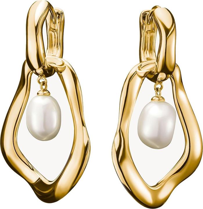 Thomas Sabo Creolen mit Perlen Anhänger Natural Beauty vergoldet (Silber 925)