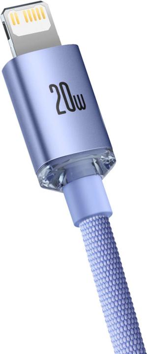 Actual product image Baseus Crystal Shine Series Fast Charging Data Cable Type-C to iP 20W 2m Purple (2 m, USB 2.0, 20 W)
