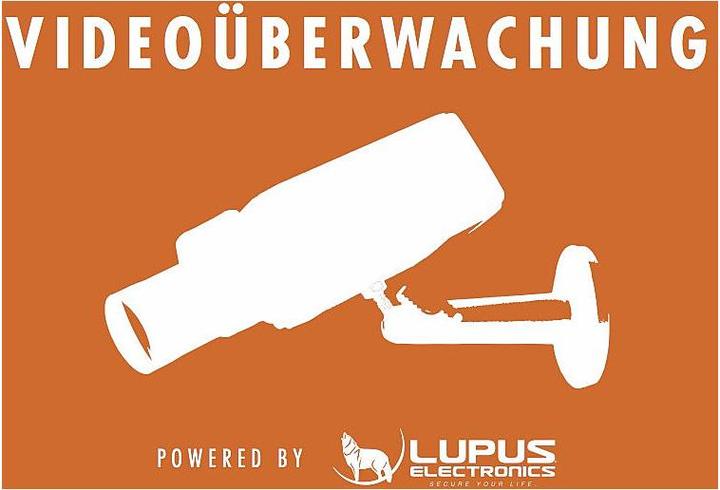 Actual product image Lupus-Electronics Sticker: "Attention video surveillance
