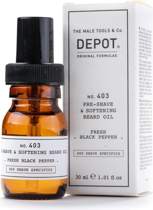 Immagine prodotto Depot NO. 403 PRE-SHAVE&ampSOFT. OLIO PER LA BARBA AL PEPERO NERO FRESCO 30 ml (30 ml)