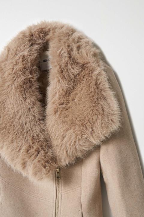 Produktbild Salsa Jeans Wool Coat With Fur Collar (XL)
