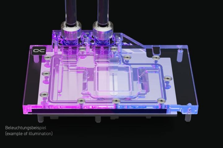 Actual product image Alphacool Ice Block Aurora Acrylic RTX 4070TI Reference with Backplate