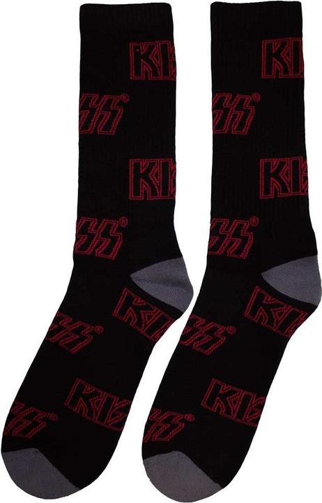 Actual product image KISS Unisex Adult Logo Terrycloth All-Over Print Socks (40.5 - 45.5)