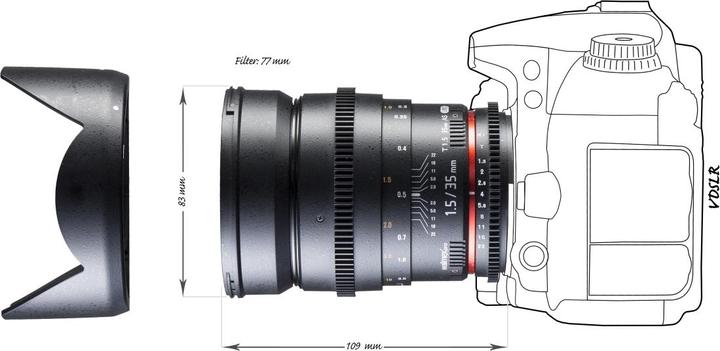 Produktbild Walimex pro Pro DSLR Video Objektiv 35mm, f/1.5, Nikon (Nikon F, Vollformat)
