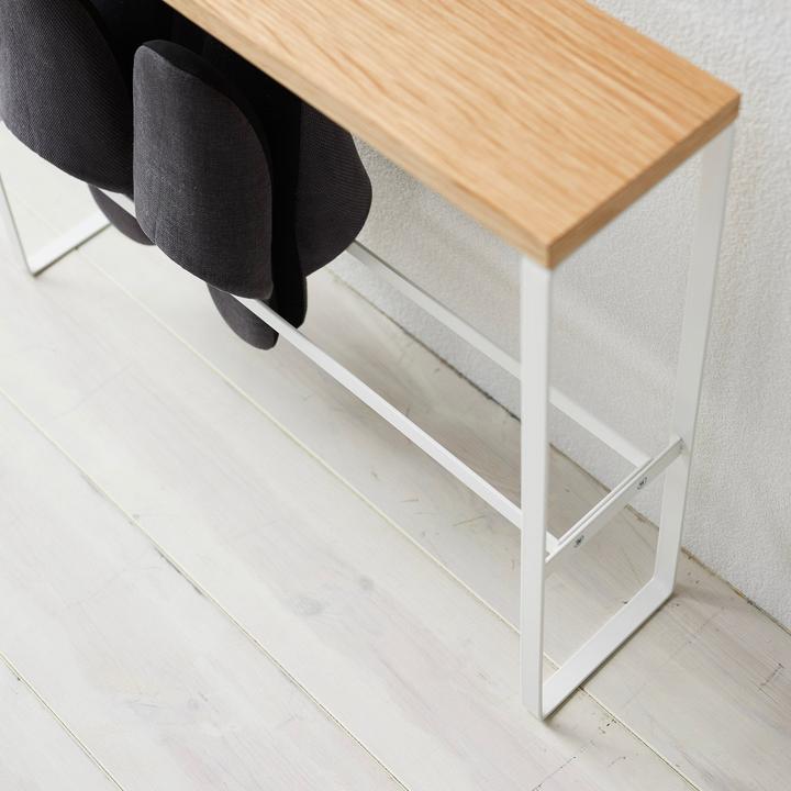 Actual product image Yamazaki Slipper rack with wooden shelf TOWER (50)