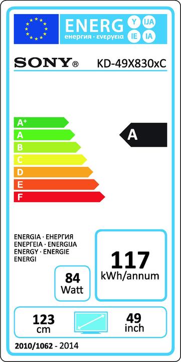 Energie-Label Sony Kd-49x8305c (49", LCD, 4K)