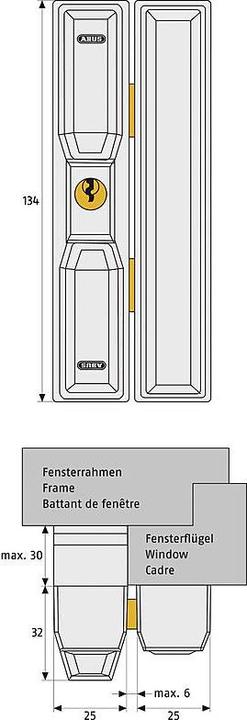 Produktbild Abus Fenster-Zusatzsicherung FTS 88