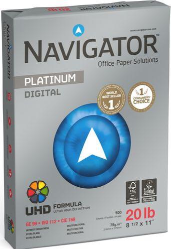 Produktbild Navigator Druckerpapier Platinum Digital 75 g/m² weiss (75 g/m², 2500 x, Letter)