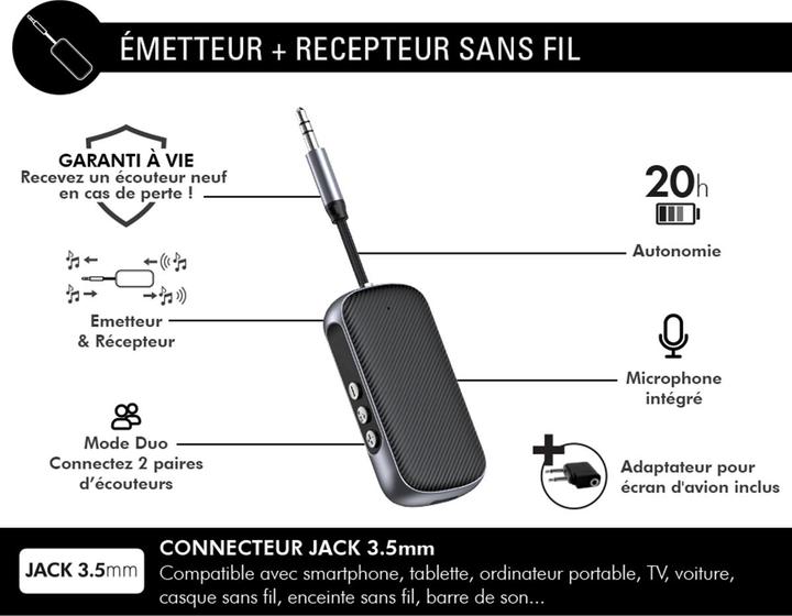 Image du produit Force Play 2-in-1 Bluetooth Adapter (Emetteur & Récepteur)