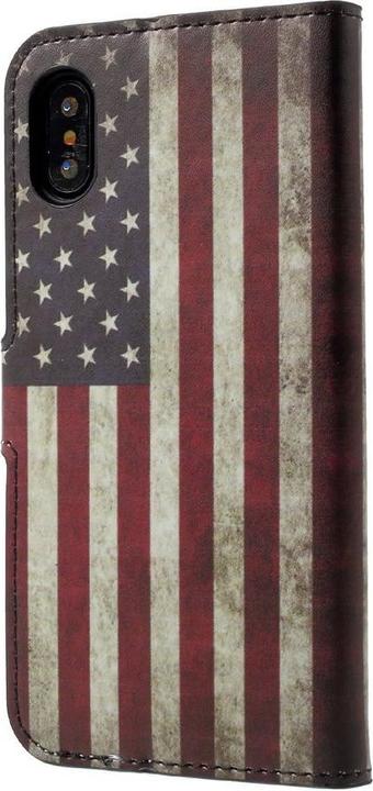 Actual product image Cover-Discount Leather Cover USA Flag (Apple iPhone X, Apple iPhone XS)