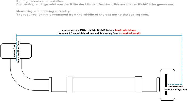 Immagine prodotto XPOtool Tubo flessibile da 800 mm DN8 3/8" UN con gomito (14,95 mm) e 1/2" UN (18,64 mm) Tubo corazzato
