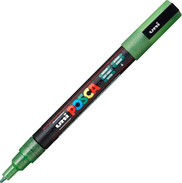Actual product image Posca Fine Marker PC-3M (Glitter Green, 1.30 mm, 1 x)