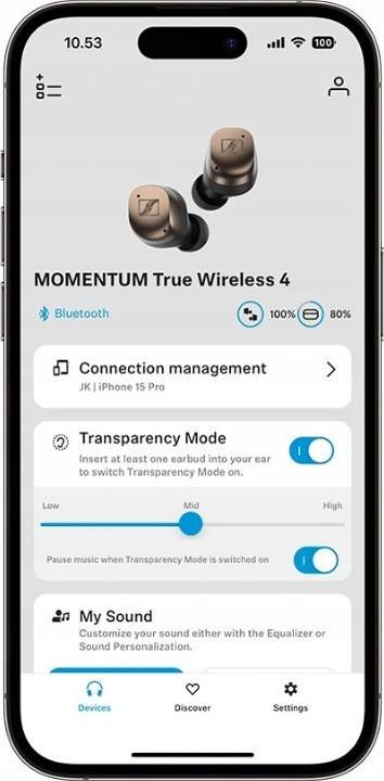 Productafbeelding Sennheiser Momentum True Wireless 4 (ANC, 7 h, Draadloze)