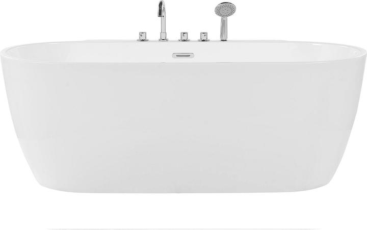 Actual product image Beliani Bathtub freestanding white with tap oval 170 x 80 cm ROTSO (286 l, 80 cm, 170 cm)