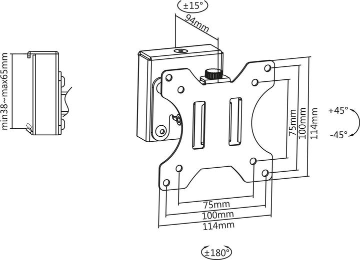 Actual product image InLine Slatwall monitor mount short (Various)