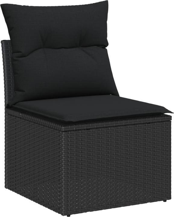 Produktbild VidaXL 9-teiliges Garten Sofa Set mit Kissen Schwarz Poly Rattan Akazie