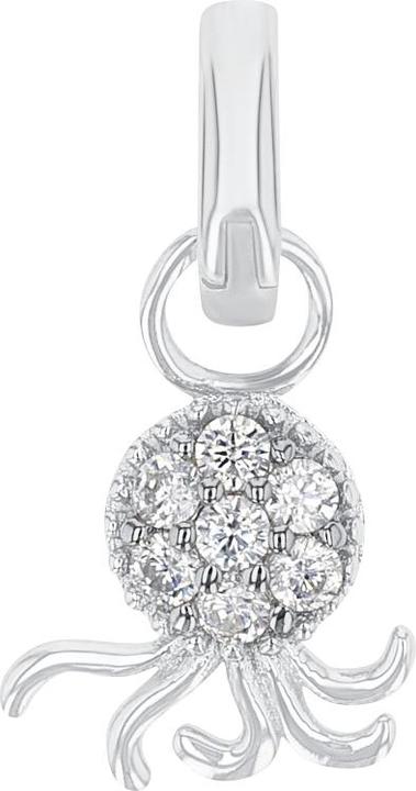 Amor Charms für Damen, 925 Sterling Silber, Zirkonia synth. | Krake (Silber 925)