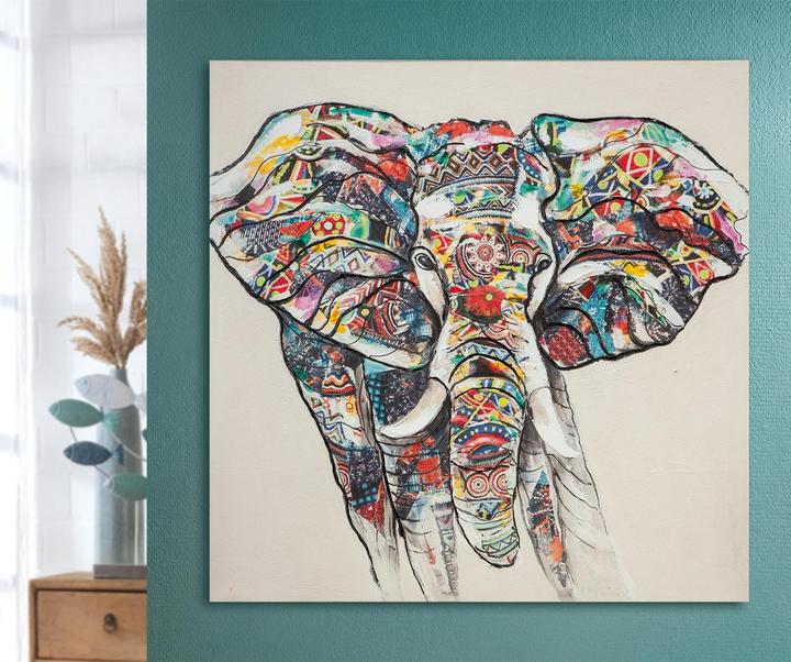 Produktbild Casablanca by Gilde Bunter Elefant (100 x 100 cm)