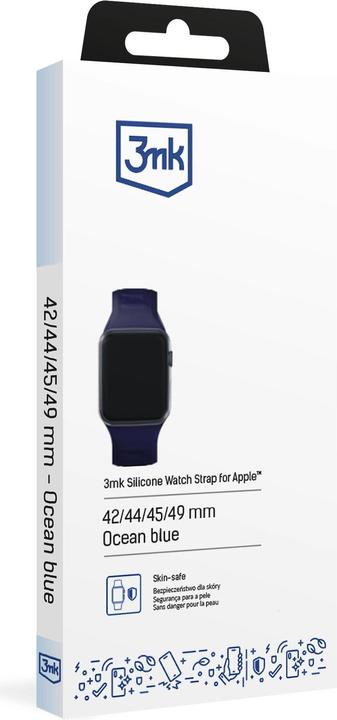 Produktbild 3MK Silicone Watch Strap granatowy/ocean blue dla Apple Watch 42/44/45/49mm (Silikon, Edelstahl)