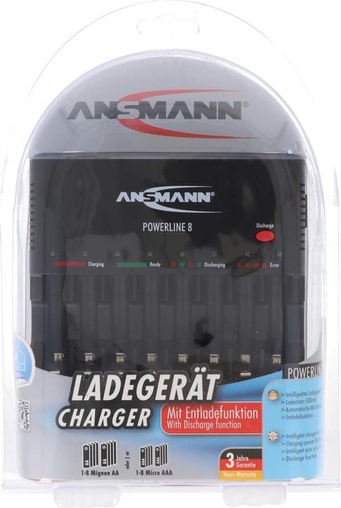 Produktbild Panasonic Eneloop 8 Stück AA Mignon Akkus und Ansmann Powerline 8 Ladegerät (8 Stk.)