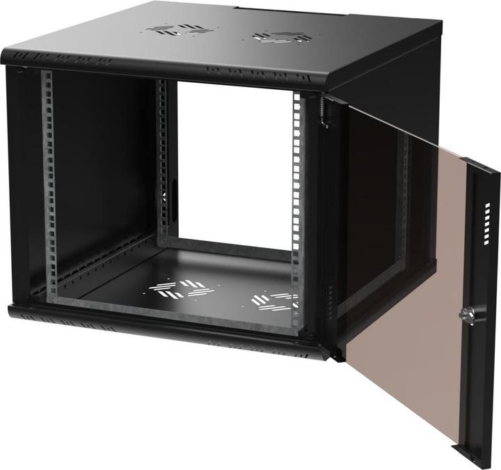 Image du produit Extralink PREMIUM 9U 600X600 WALL-MOUNTED RACKMOUNT CABINET BLACK (9 HE, Rack 19 pouces)
