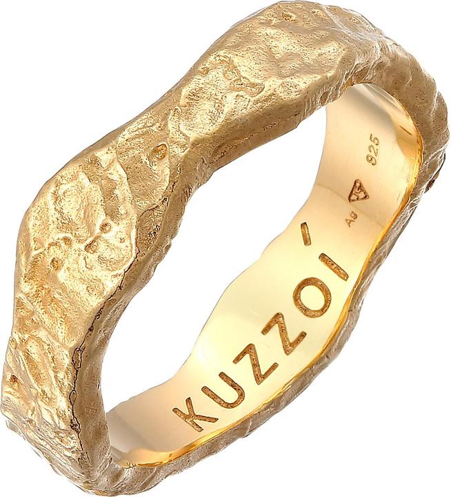 Image du produit Kuzzoi Bague Hommes Bandeau Structure Organique 925 Argent (62, Argent 925)