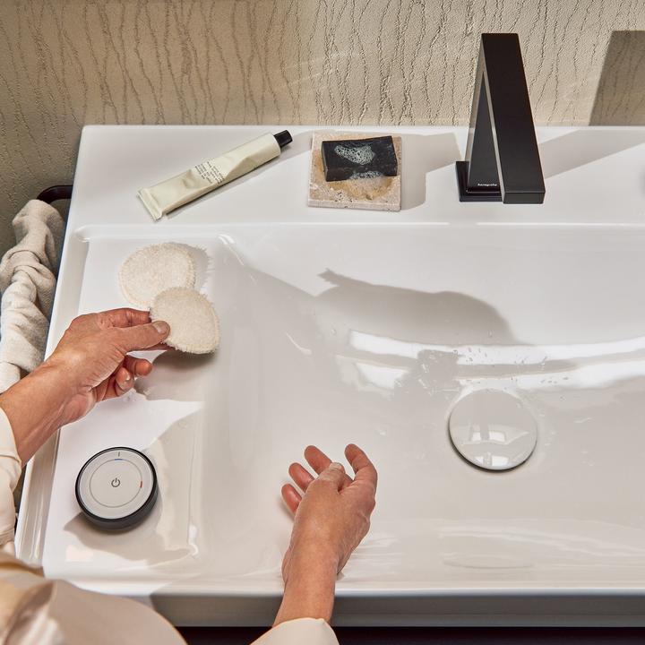 Actual product image hansgrohe Tecturis E 2-gats wastafelkraan 150 CoolStart met waste mat zwart