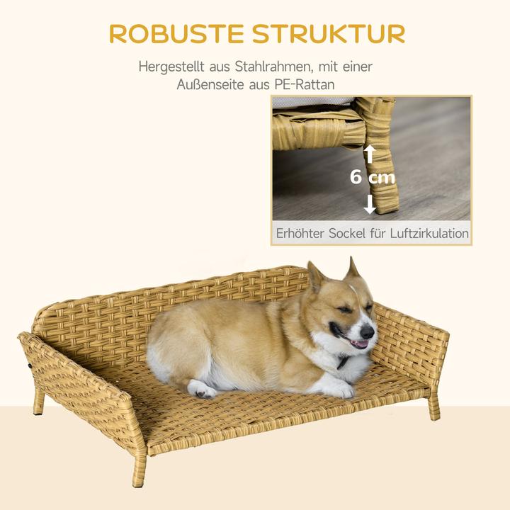 Produktbild PawHut Rattan Hundesofa mit Rattan-Design (Hund)