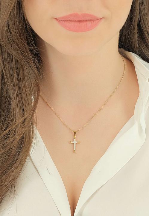 Image du produit Muau Pendant cross yellow gold 750, 23x12mm (Or jaune 750/18K)