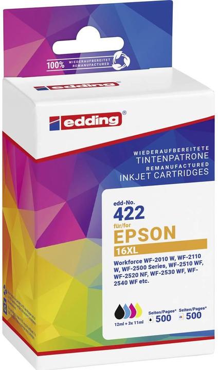 Edding Druckerpatrone ersetzt Epson T16XL Multipack 4 Kompatibel Schwarz, Cyan (BK)