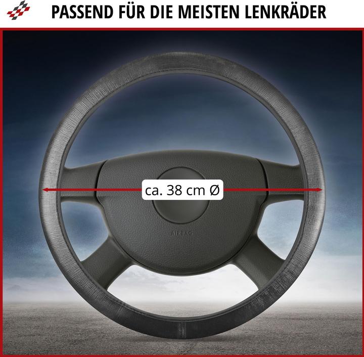 Immagine prodotto Walser Coprivolante Soft Grip Styler, Coprivolante Auto Misura Universale 38 cm nero-grigio