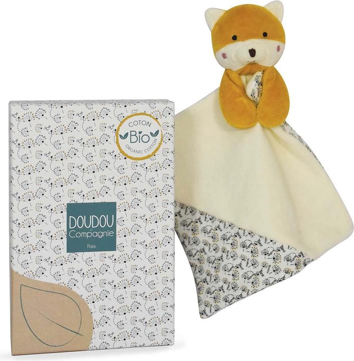 Actual product image Doudou et Compagnie Fox organic snuffle cloth 20cm 3x2 ass (MQ6) **