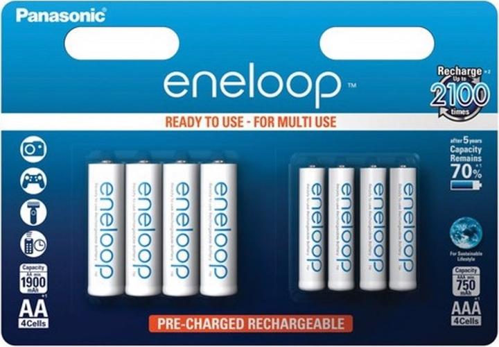 Produktbild Panasonic Akku Eneloop Kombipack mit 4x AA und AAA Akkus und 2 AccuCell Akkuboxen Gratis (4 Stk., AA, AAA)