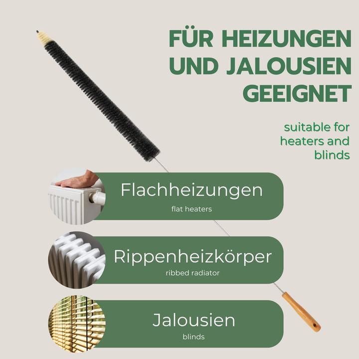 Produktbild Novaliv 2X Heizkörperbürste Rippenheizkörper Heizungsbürste Heizkörper Reinigungsbürste 115x45x3,5cm (2 Stk.)