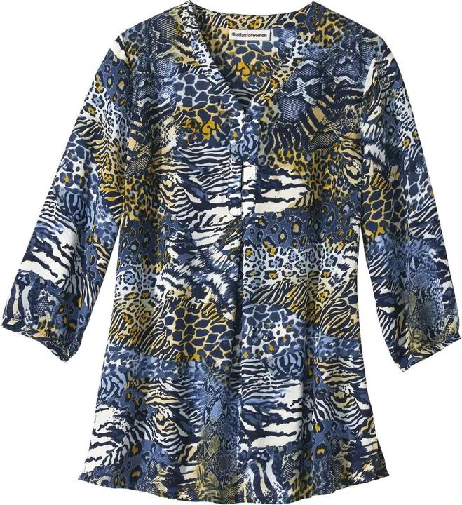 Atlas For Women KreppBluse mit Animalprint (S)