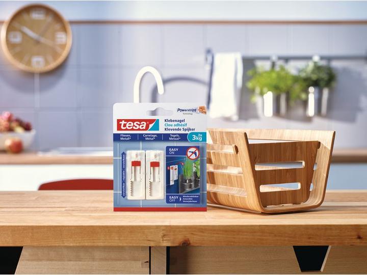 Image du produit tesa Clou adhésif pour carrelage et métal, réglable en hauteur