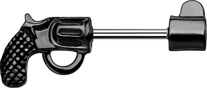 Produktbild Star Piercing Barbell Stab Revolver schwarz (Messing, Chirurgenstahl 316L)