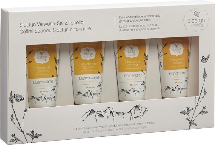 Sidefyn Cosmetics Geschenkset - ZITRONELLA Set mit 2 Duschcremes, 1 Körperlotion & 1 Handcreme (Körperpflegeset)