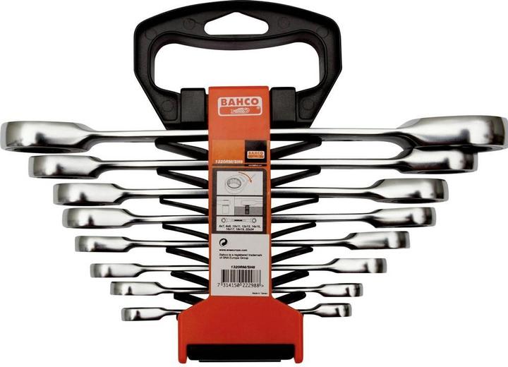 Produktbild Bahco Satz metrische Knarren-Ringschlüssel - 8-teilig (7 mm, 9 mm, 11 mm, 13 mm, 15 mm, 17 mm, 19 mm, 24 mm)