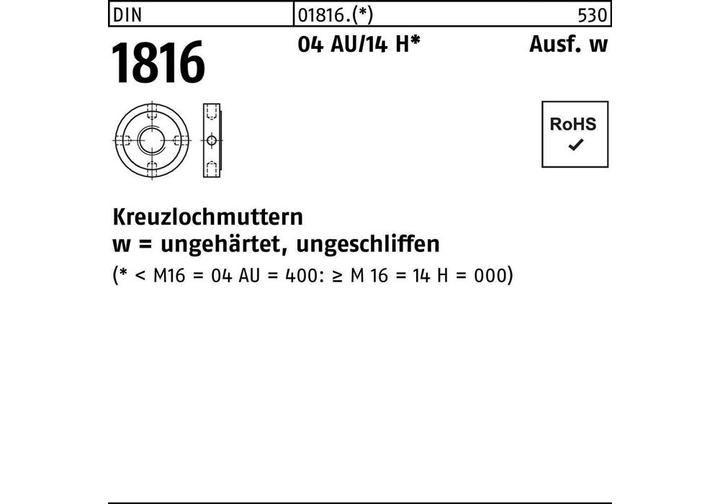 Produktbild SanDisk DIN 181 Kreuzlochmuttern 14 H M 50 x 1,5 S