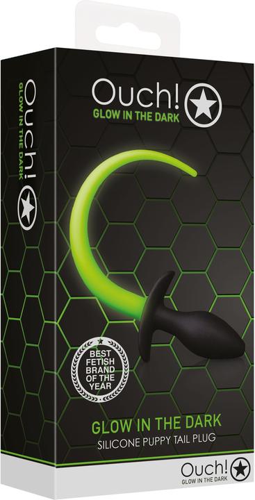 Actual product image Ouch! Puppy Tail plug - Glow in the Dark