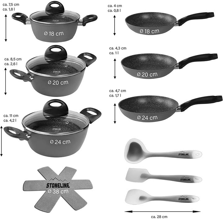 Immagine prodotto Stoneline Set di pentole (Set di pentole e padelle da cucina, Alluminio)