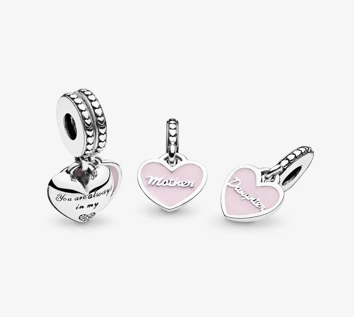 Image du produit Pandora Coeurs mère & fille (Argent sterling, Émail)