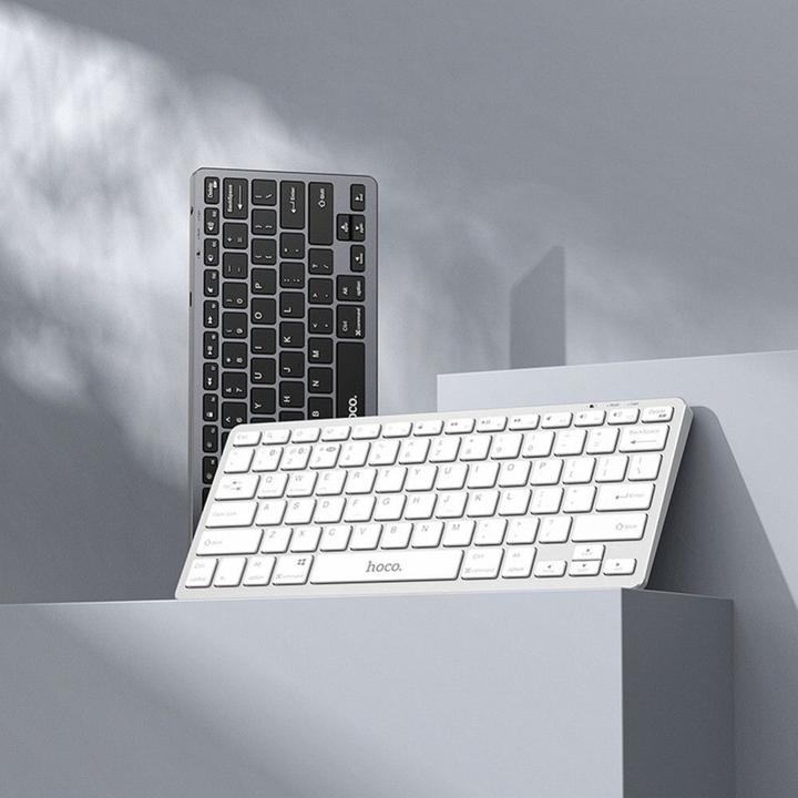 Actual product image Hoco Headphone with microphone EOL wireless keyboard QWERTY GM32 silver (Eng. Int., Cable)