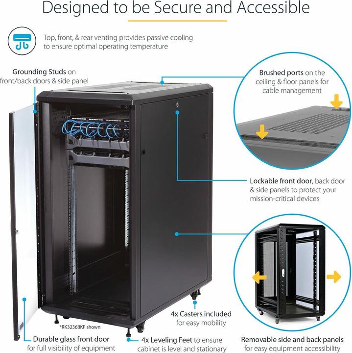 Produktbild StarTech 25U 36IN SERVER RACK CABINET (25 HE, 19 Zoll Rack)