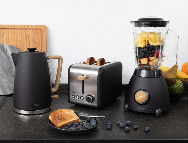 Produktbild Furber Wasserkocher, Standmixer und Toaster Set, Schwarz matt
