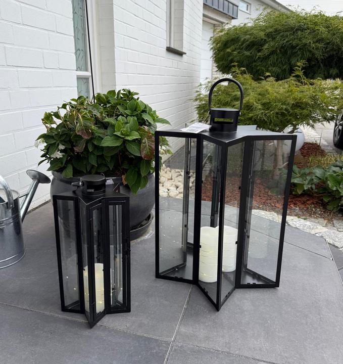 Actual product image Mojawo 2tlg Laternen Set Gartenlaterne Windlicht Sternform XXL Format (2 x)