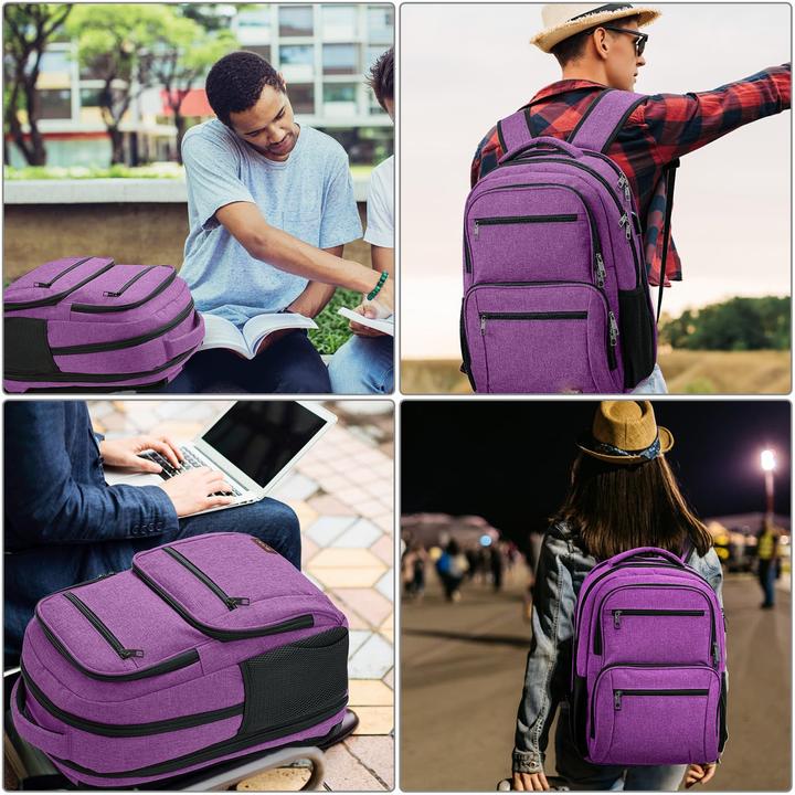 Produktbild Only-Bags.Store Rucksack, Schulrucksack wasserdicht Arbeit Laptop mit USB-Ladeanschluss, Reisen Wanderrucksack (32 l)