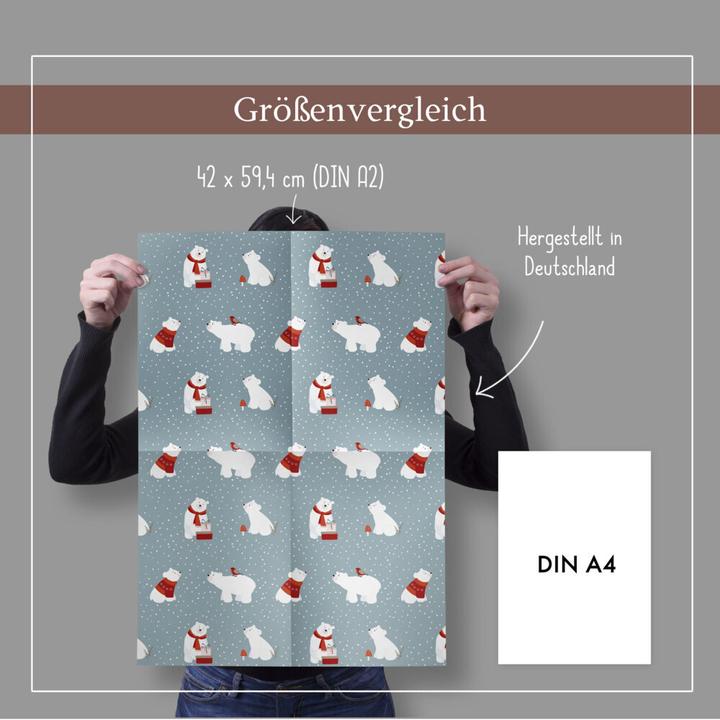 Produktbild Dabelino Geschenkpapier Set Weihnachten: Eisbär (für Kinder) (Geschenkpapier, 4 x)