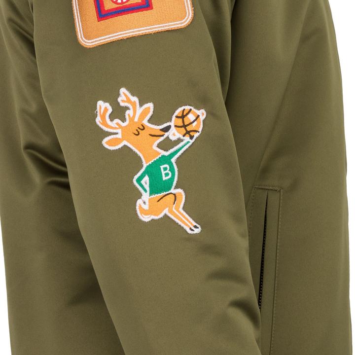 Produktbild Mitchell & Ness M&N Satin Bomber Jacke - PATCHES Milwaukee Bucks - XL (XL)